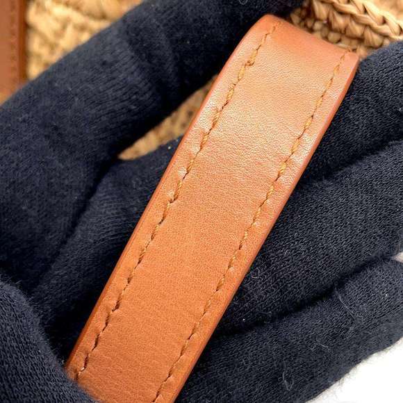 Saint Laurent Paris Pannier Crochet Raffia Basket Bag Beige Brown - Picture 12 of 13